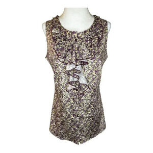 The Limited Women's Small Floral Ruffle‎ Sleeveless Multicolor Essential Shirt